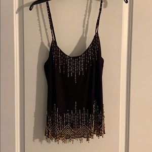 cute beaded tank top, good condition, no rips